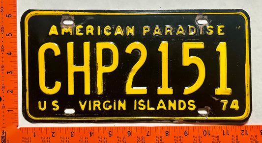 1974 Virgin Islands #CHP2151 Truck License Plate