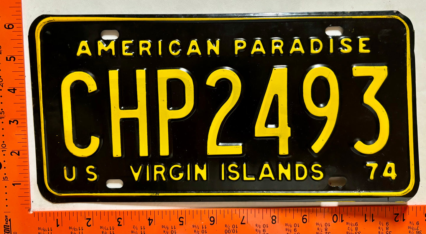 1974 Virgin Islands #CHP2493 Truck License Plate