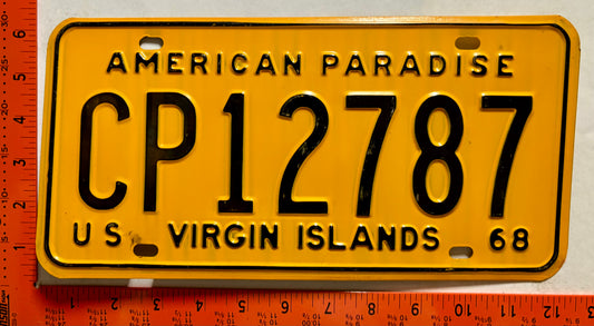 1968 Virgin Islands #CP12787 Truck/Taxi/Trailer License Plate
