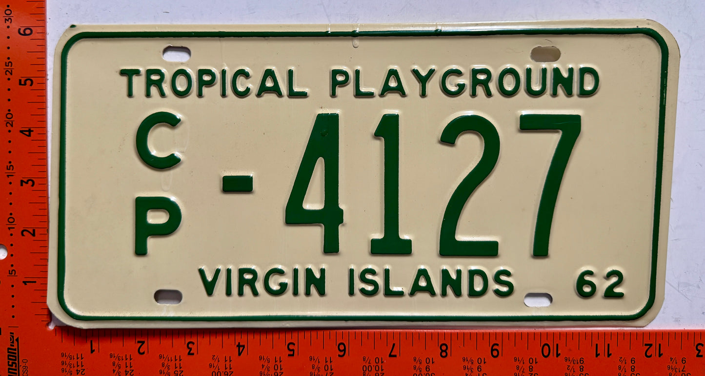1962 Virgin Islands #C/P-4127 Truck/Trailer/Taxi License Plate