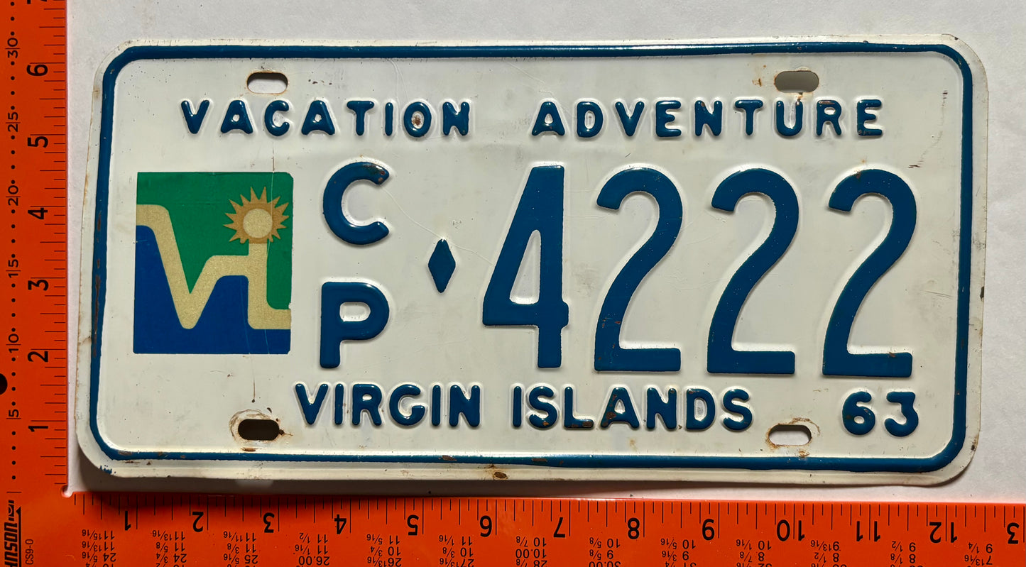 1963 Virgin Islands #C/P-4222 Truck/Trailer/Taxi License Plate