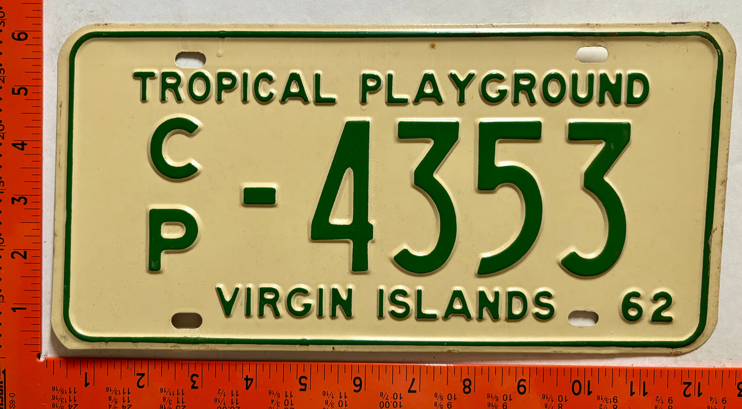 1962 Virgin Islands #C/P-4353 Truck/Taxi/Trailer License Plate