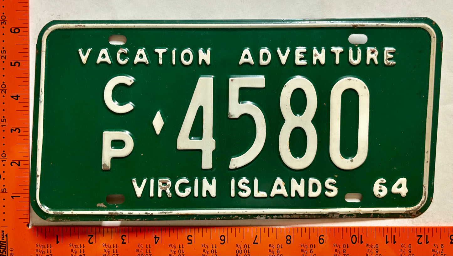 1964 Virgin Islands #C/P-4580 Truck/Taxi/Trailer License Plate