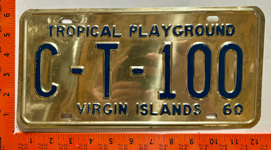 1960 Virgin Islands #C-T-100 Prototype? License Plate