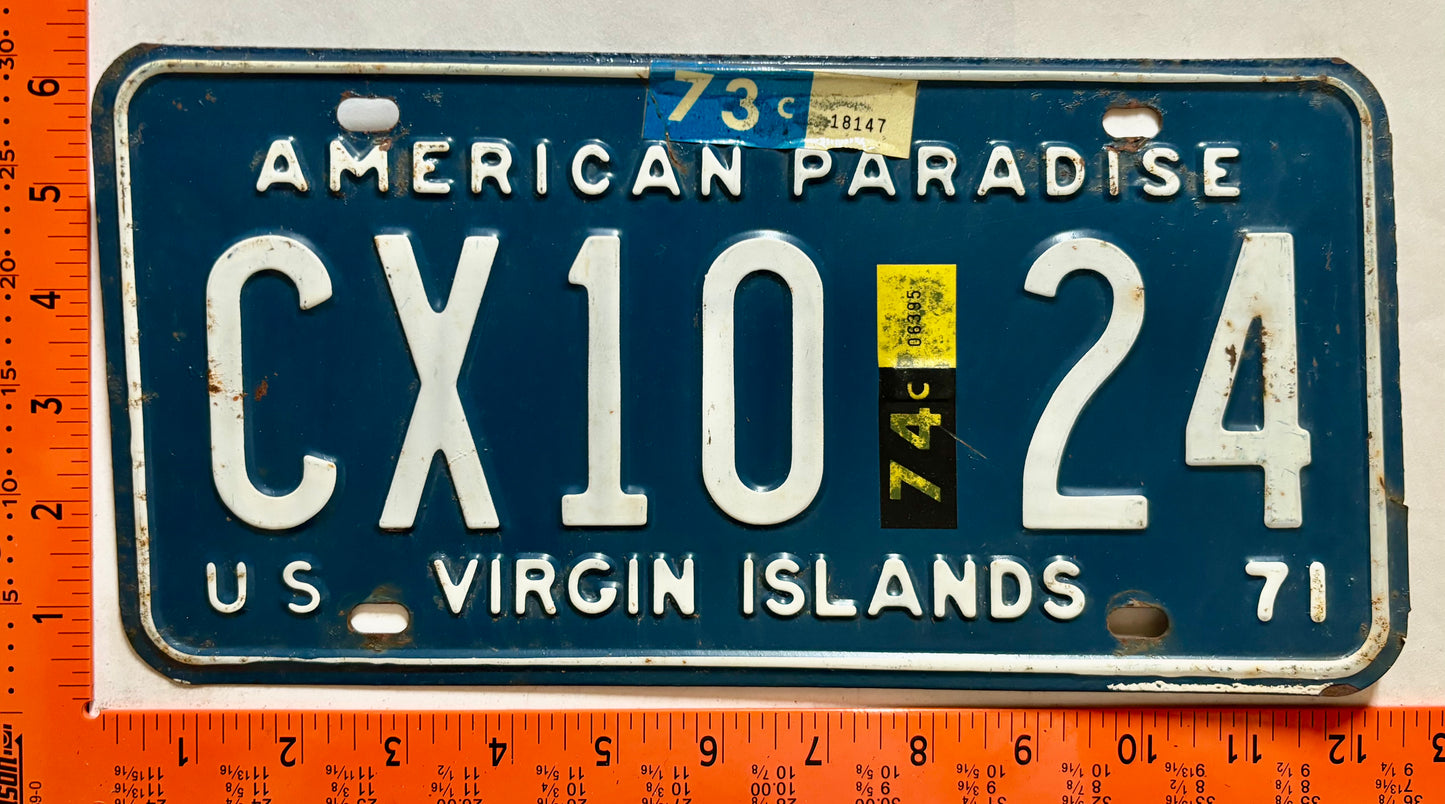 1973/1974 Virgin Islands #CX10-24 Dealer License Plate