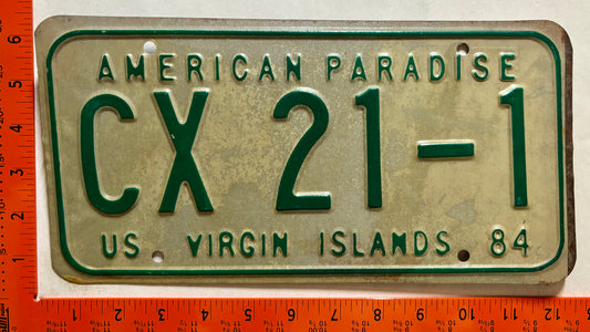 1984 Virgin Islands #CX 21-1 Dealer License Plate