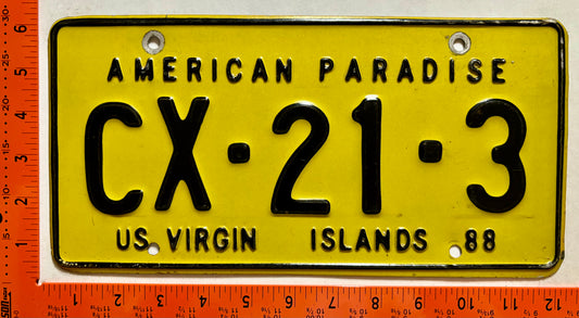 1988 Virgin Islands #CX-21-3 Dealer License Plate