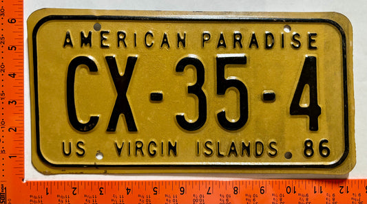 1986 Virgin Islands #CX-35-4 Dealer License Plate