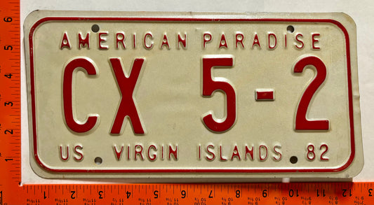 1982 Virgin Islands #CX 5-2 Dealer License Plate