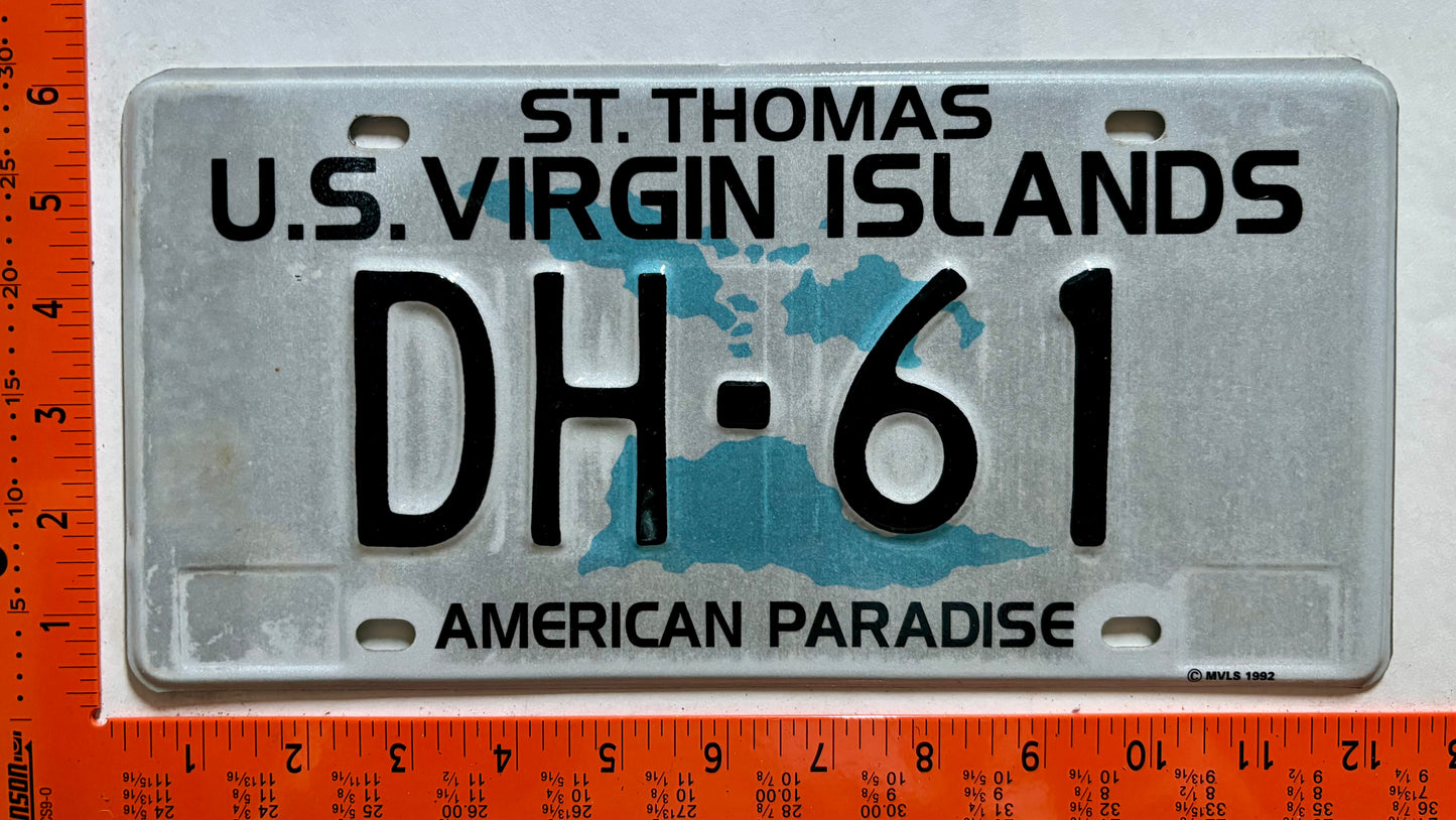 1995 Virgin Islands #DH-61 Government License Plate - Dept of Health