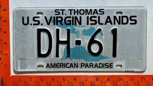 1995 Virgin Islands #DH-61 Government License Plate - Dept of Health