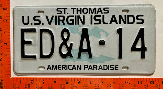 1995 Virgin Islands #ED&A-14 Government License Plate - Economic Development & Agriculture