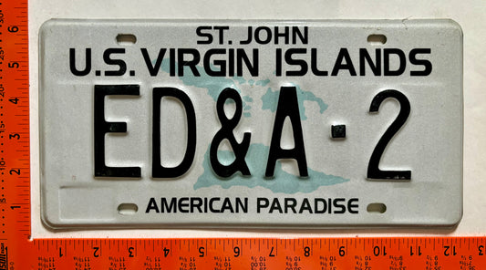 1995 Virgin Islands #ED&A-2 Government License Plate - Economic Development & Agriculture
