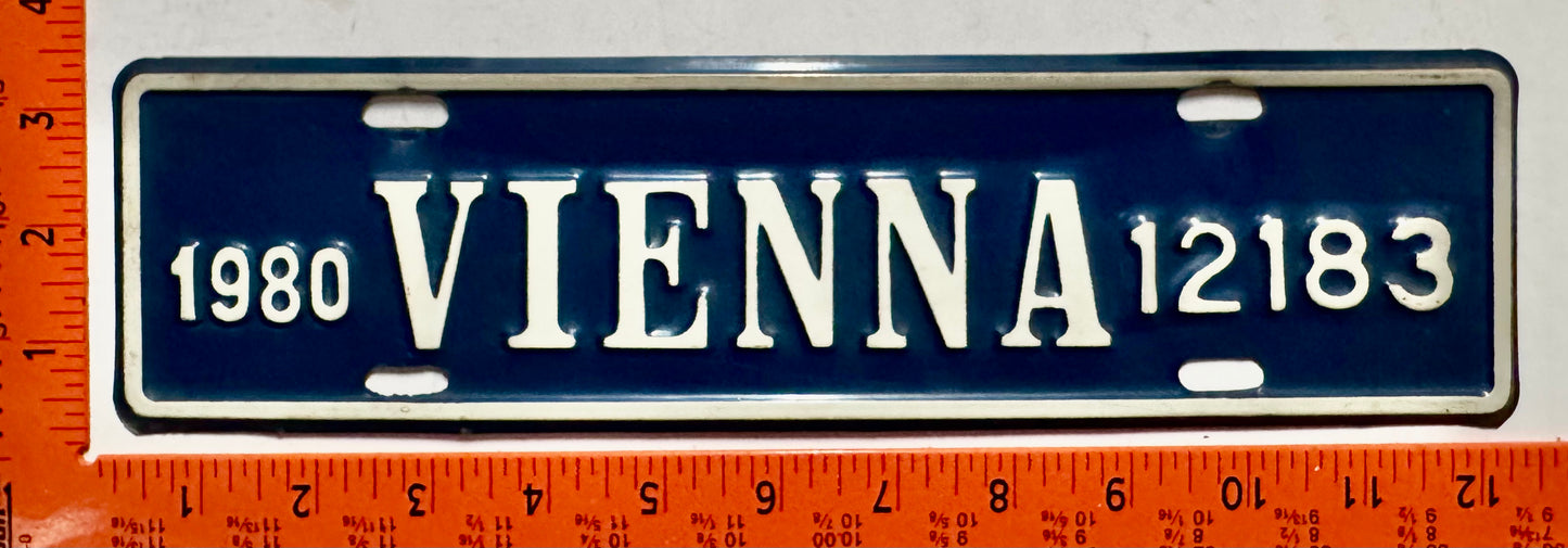 1980 Vienna, Virginia #12183 License Plate