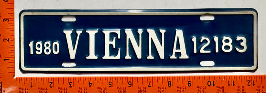 1980 Vienna, Virginia #12183 License Plate