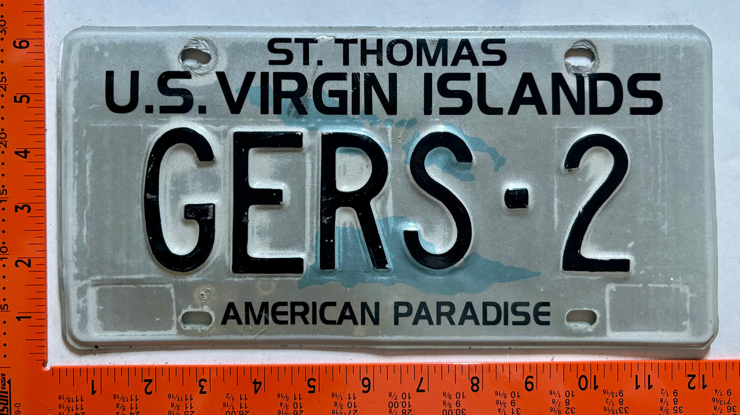 1995 Virgin Islands #GERS-2 Government License Plate - Govt Employee Retirement System