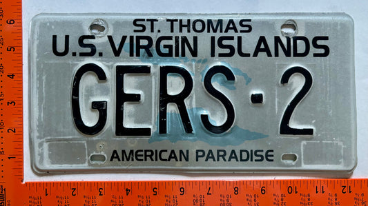 1995 Virgin Islands #GERS-2 Government License Plate - Govt Employee Retirement System