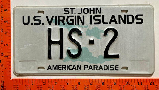 1995 Virgin Islands #HS-2 Government License Plate - Human Services