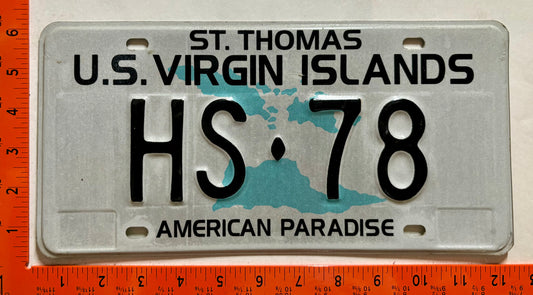 1995 Virgin Islands #HS-78 Government License Plate - Human Services