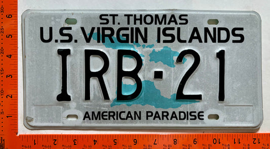 1995 Virgin Islands #IRB-21 Government License Plate - Internal Revenue