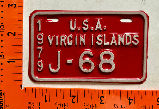 1979 Virgin Islands #J-68 Bicycle License Plate