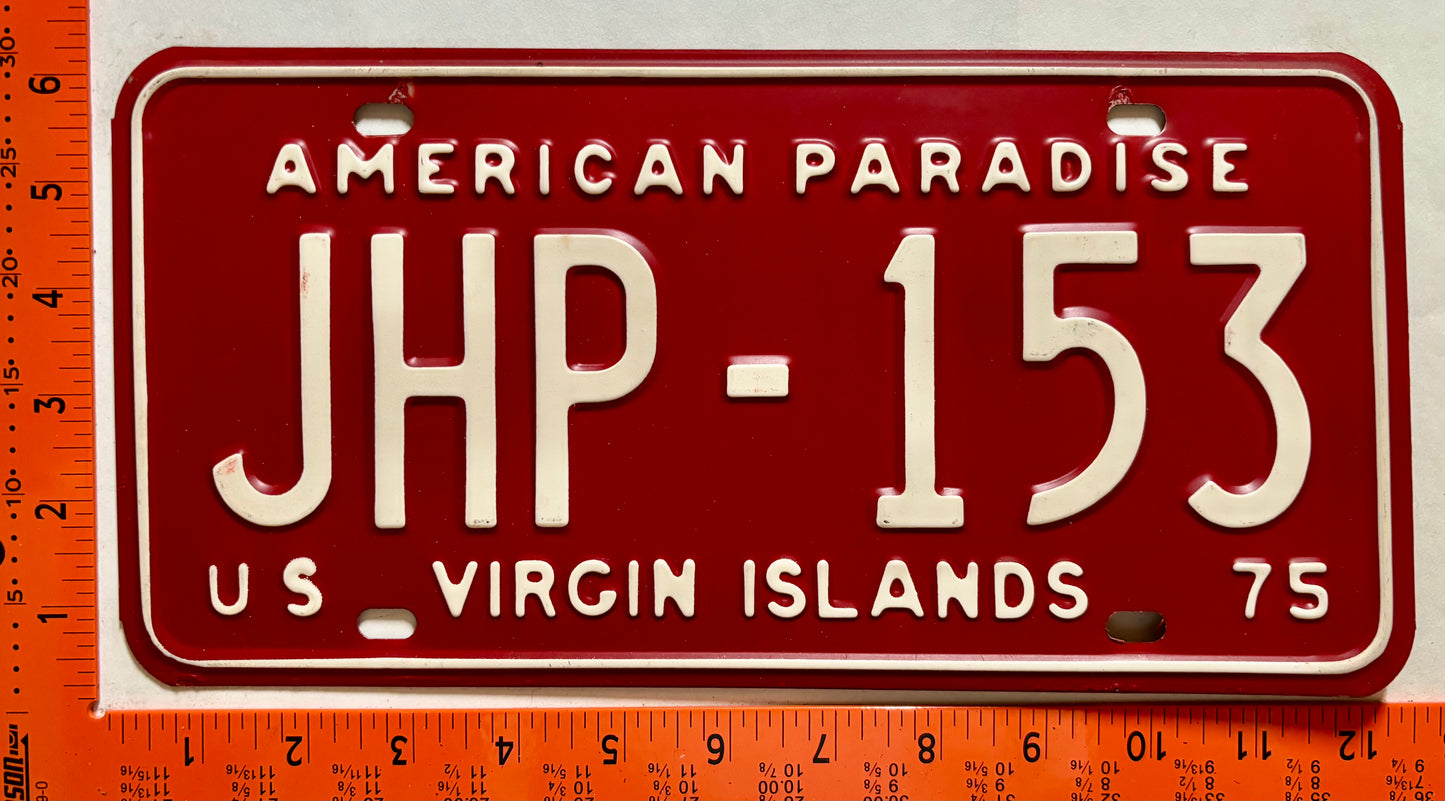 1975 Virgin Islands #JHP-153 Truck License Plate