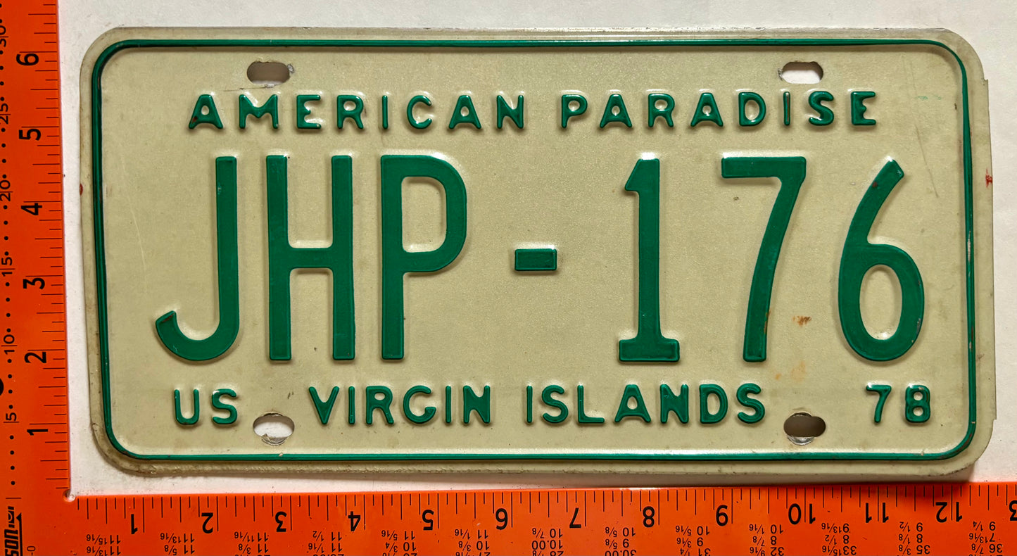 1978 Virgin Islands #JHP-176 Truck License Plate