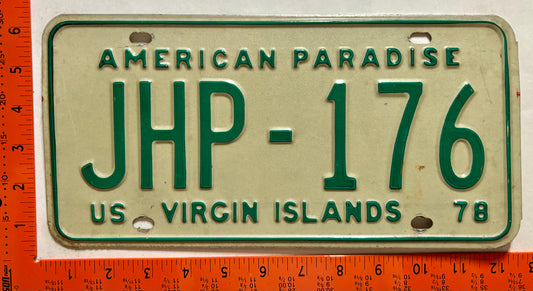 1978 Virgin Islands #JHP-176 Truck License Plate