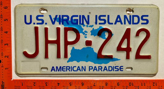 1995 base Virgin Islands #JHP-242 Truck License Plate