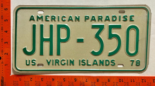 1978 Virgin Islands #JHP-350 Truck License Plate