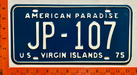 1975 Virgin Islands #JP-107 Taxi License Plate