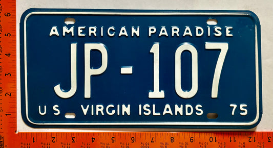 1975 Virgin Islands #JP-107 Taxi License Plate