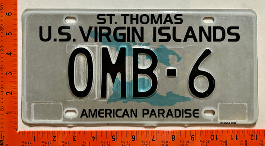 1995 Virgin Islands #OMB-6 Government License Plate - Office of Management & Budget