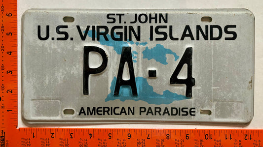 1995 Virgin Islands #PA-4 Government License Plate - Port Authority