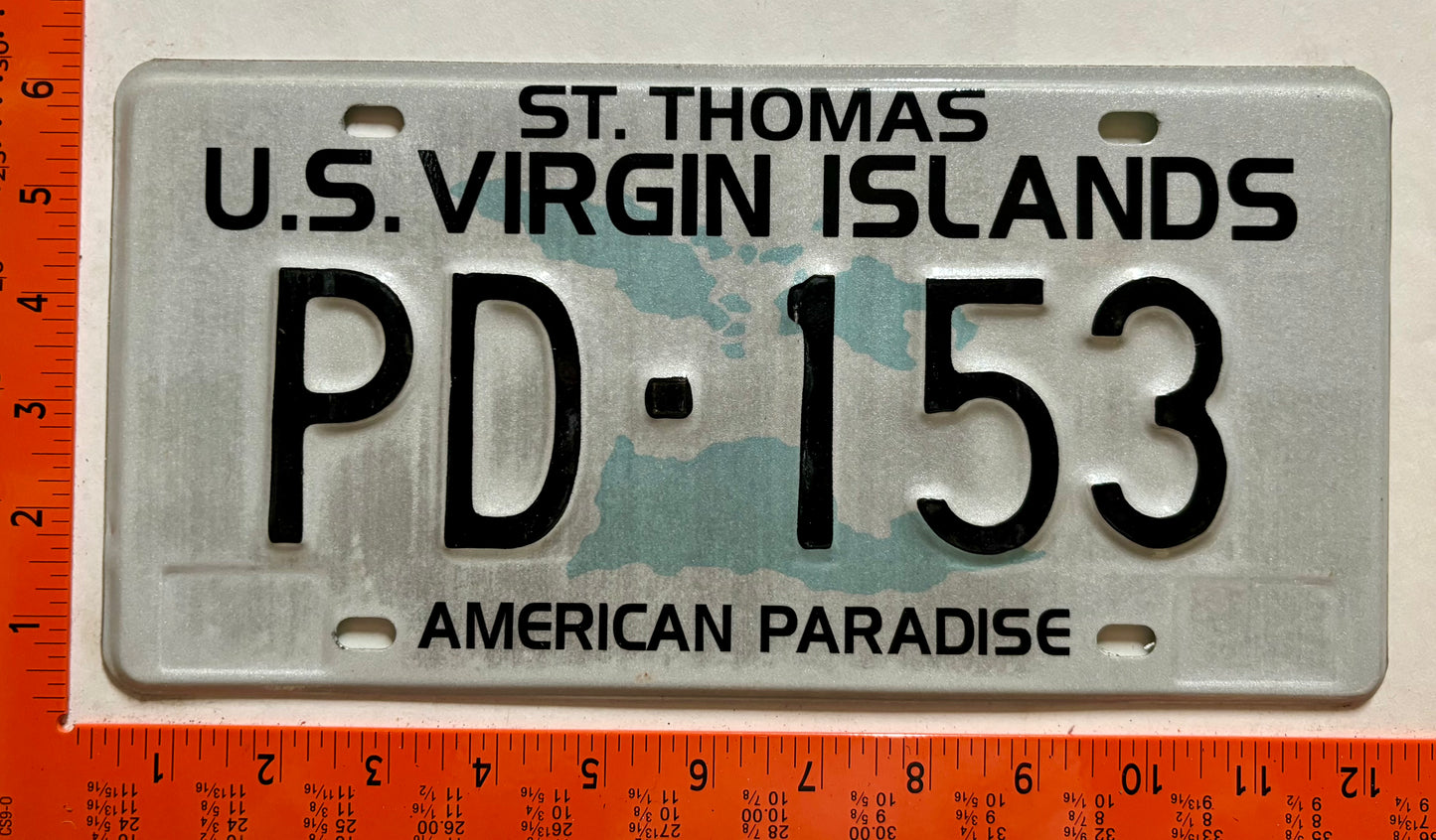 1995 Virgin Islands #PD-153 Government License Plate - Police Department