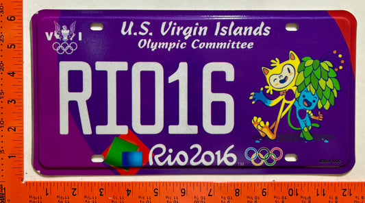 2016 Virgin Islands #RIO16 Olympics License Plate