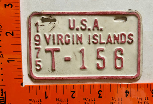 1975 Virgin Islands #T-156 Bicycle License Plate