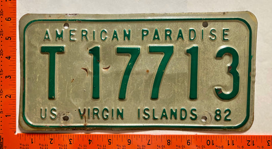 1982 Virgin Islands #T17713 Passenger License Plate