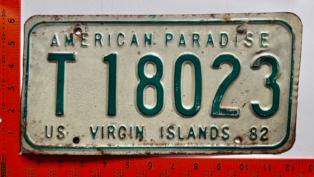 1982 Virgin Islands #T18023 Passenger License Plate