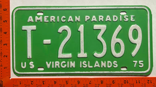 1975 Virgin Islands #T-21369 Passenger License Plate