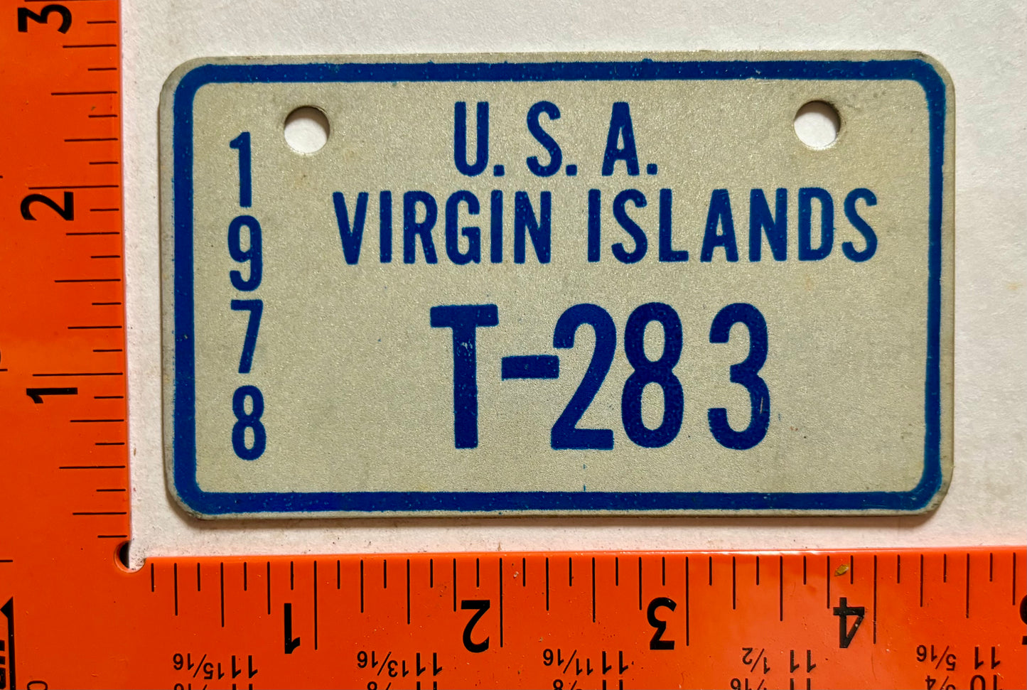 1978 Virgin Islands #T-283 Bicycle License Plate