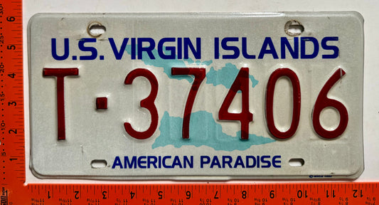 1993 base Virgin Islands #T-37406 Passenger License Plate
