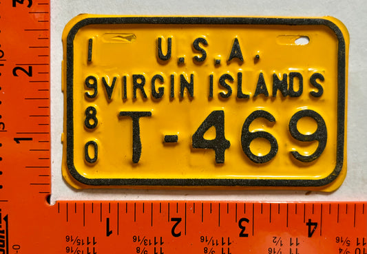 1980 Virgin Islands #T-469 Bicycle License Plate