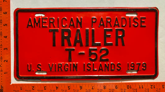 1979 Virgin Islands #T-52 Trailer License Plate