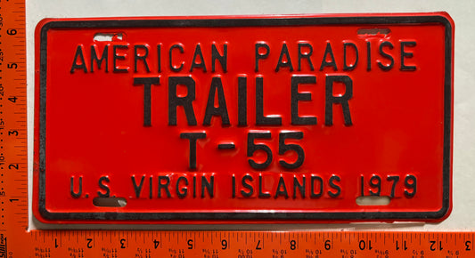 1979 Virgin Islands #T-55 Trailer License Plate