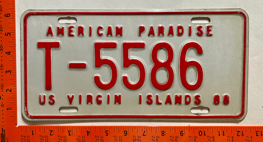 1988 Virgin Islands #T-5586 Passenger License Plate