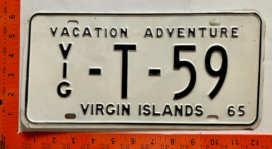1965 Virgin Islands #VIG-T-59 Government License Plate
