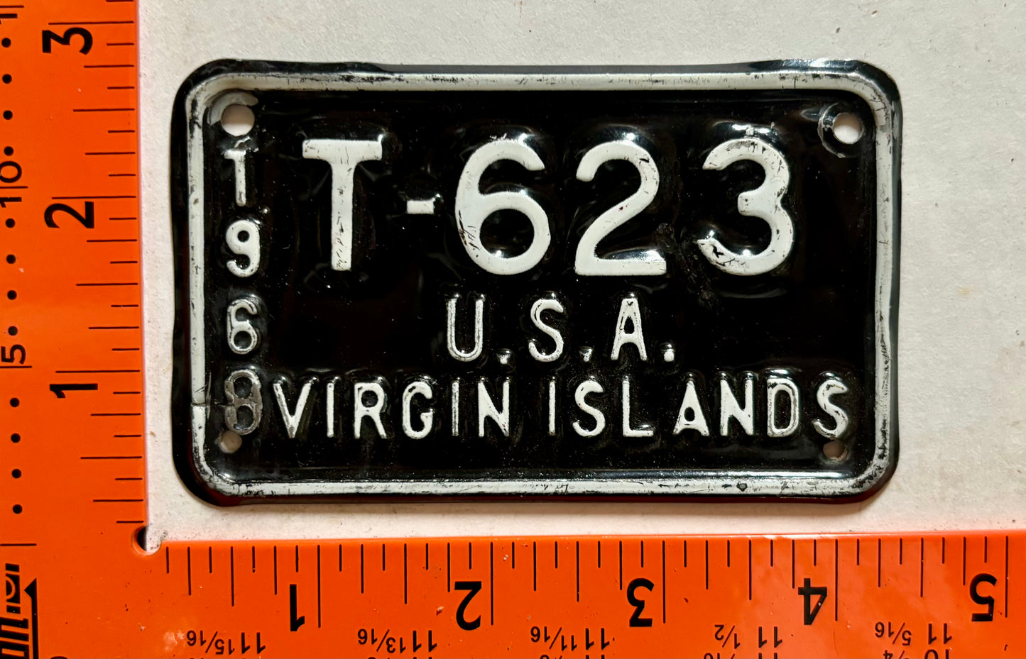 1968 Virgin Islands #T-623 Motorcycle License Plate