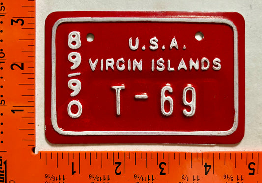 1989/1990 Virgin Islands #T-69 Bicycle License Plate