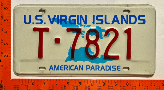 1993 base Virgin Islands #T-7821 Passenger License Plate